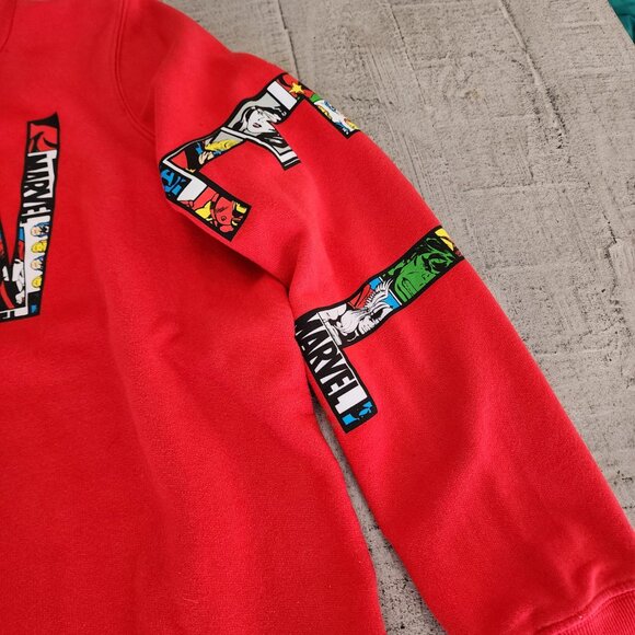 Marvel Comic Fill Logo‎ Pullover Sweatshirt Crewneck Womens size XL in Red - Picture 5 of 14
